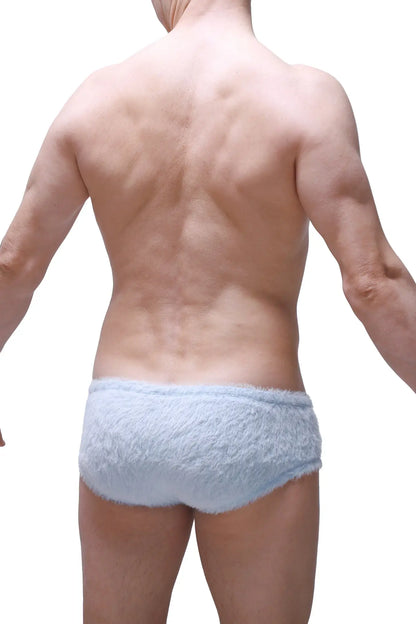 Light blue fuzzy textured briefs trunk yeti blue designed for comfort and warmth