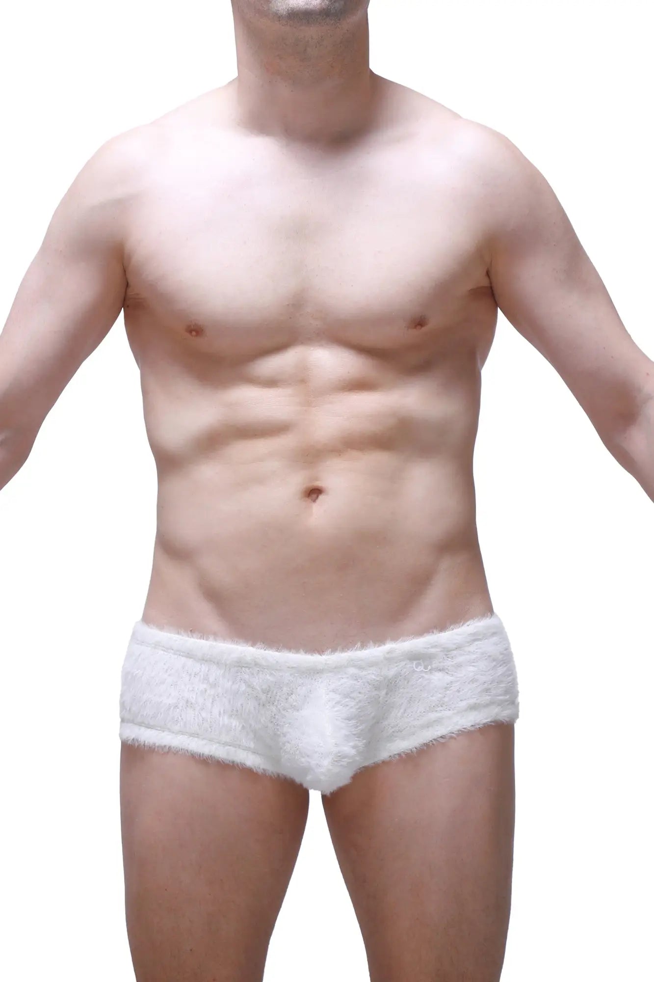 White fluffy textured briefs trunk yeti white made from soft fabric for comfortable everyday wear
