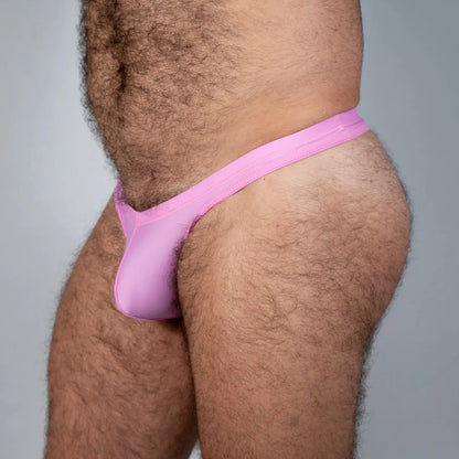 Pink mesh thong from tulio swim thong solids collection designed for swimwear use