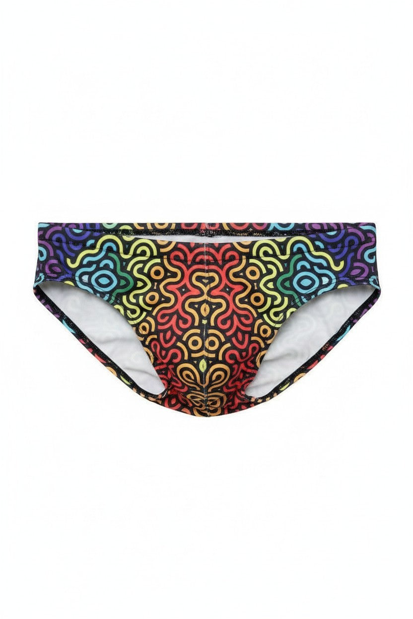 Tulio Swimwear Rainbow Maze Swim Brief