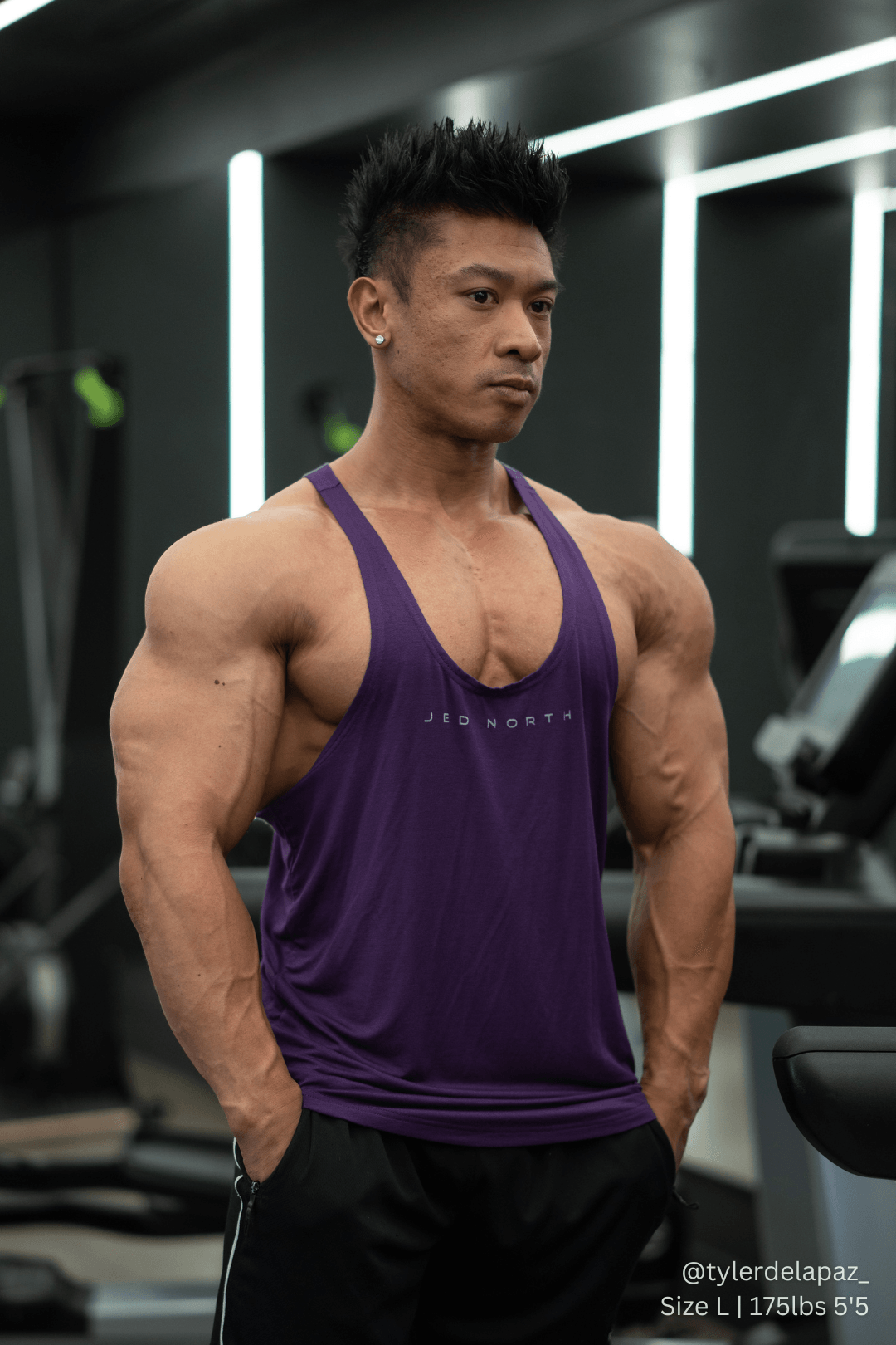 Jed North Men's Classic Bodybuilding Racerback Stringer - Violet