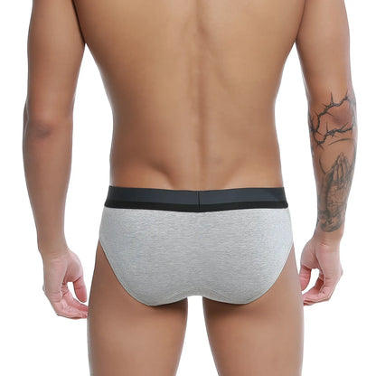 Gray heathered u-station adam brief with solid black waistband designed for comfortable everyday wear