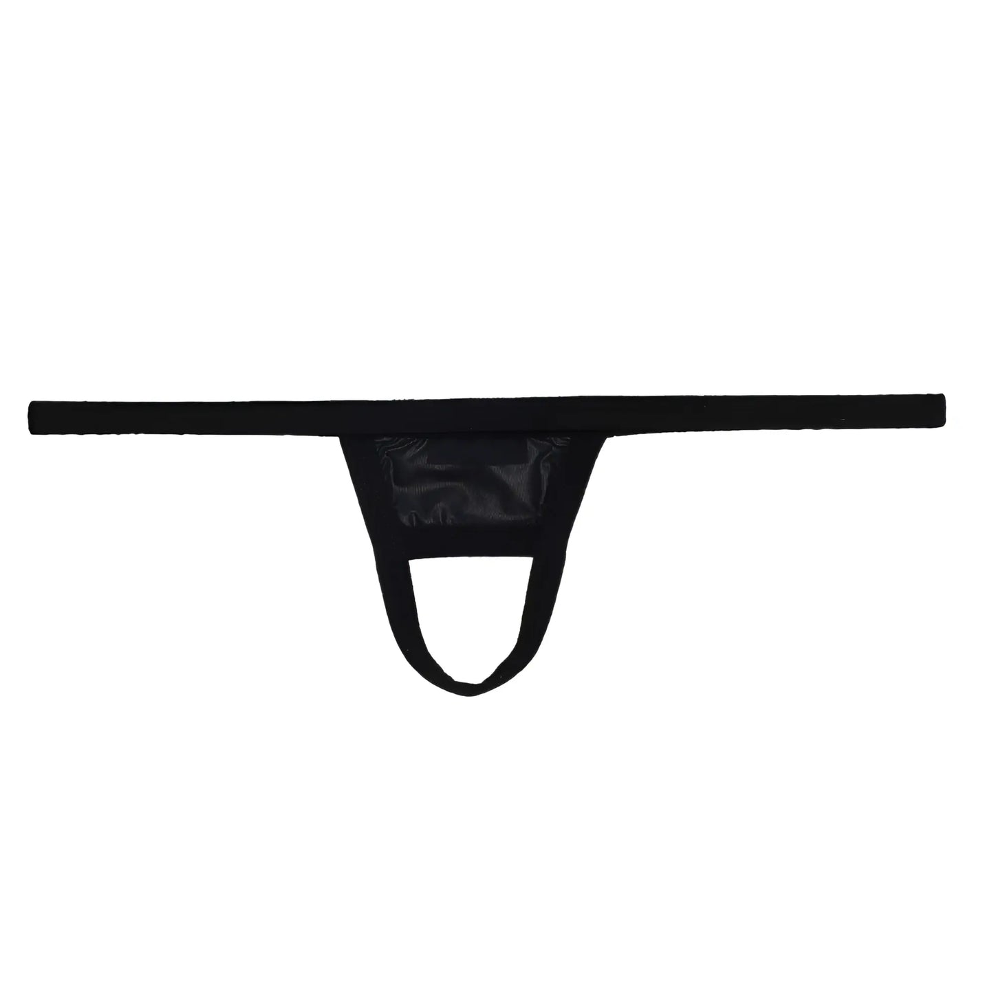 Black thong u-station ball holder with glossy transparent front panel designed for secure comfort and style