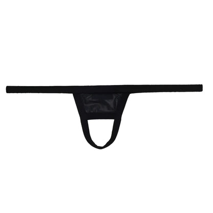 Black thong u-station ball holder with glossy transparent front panel designed for secure comfort and style