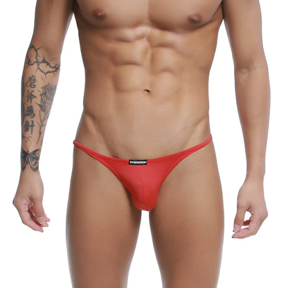 Red u-station thong bikini with a snug form-fitting design perfect for swimwear and beachwear use