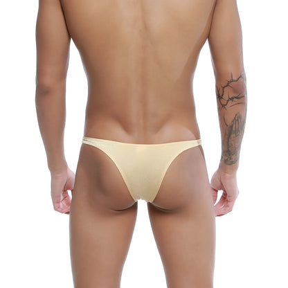 Beige sheer mesh thong with subtle shimmer from u-station dream bikini gold u0002-710 collection