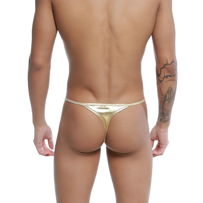U-Station trendy thong gold u1114-710 featuring a gold metallic thong with shiny reflective finish and thin straps