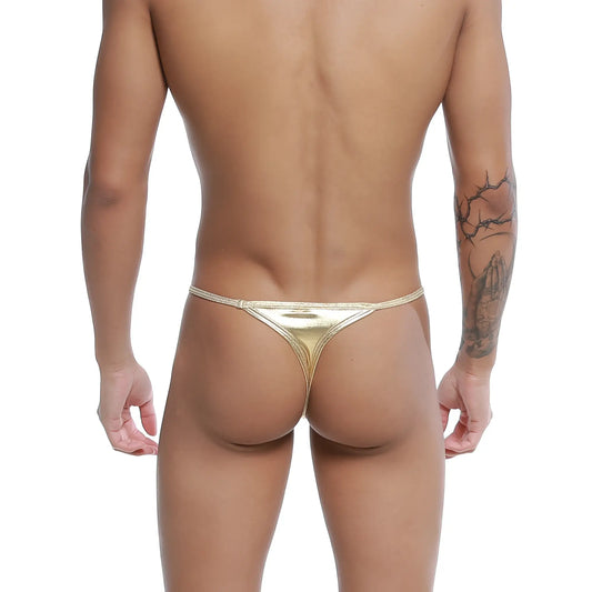 U-Station trendy thong gold u1114-710 featuring a gold metallic thong with shiny reflective finish and thin straps