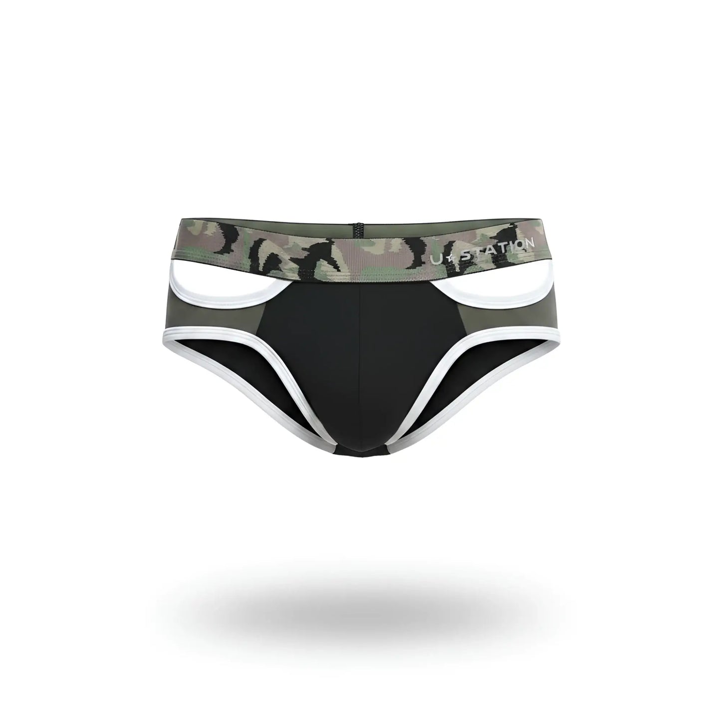 Black and white camouflage u-station wings brief u0072-001 with sleek modern design and comfortable fit