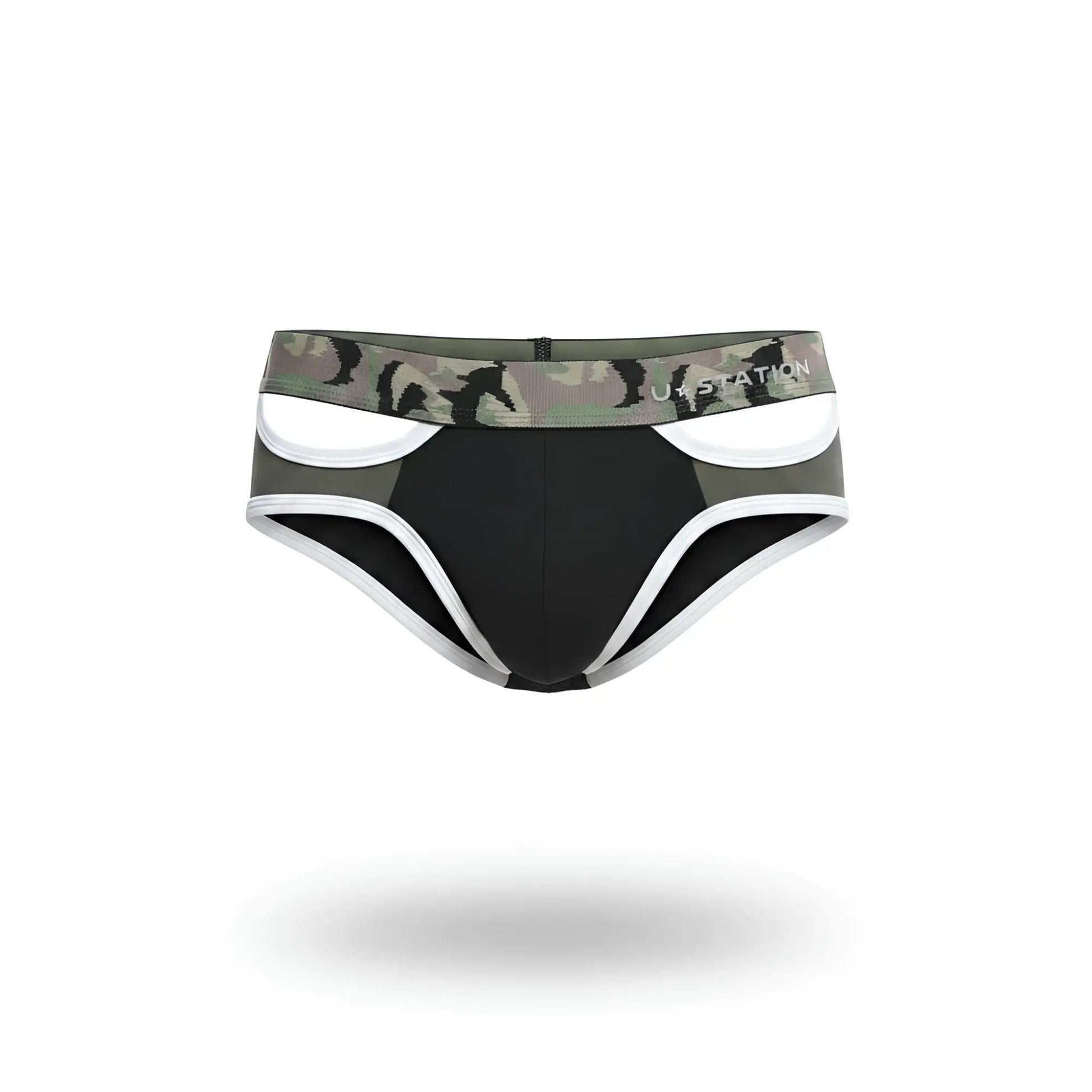 Black and white camouflage u-station wings brief u0072-001 with sleek modern design and comfortable fit
