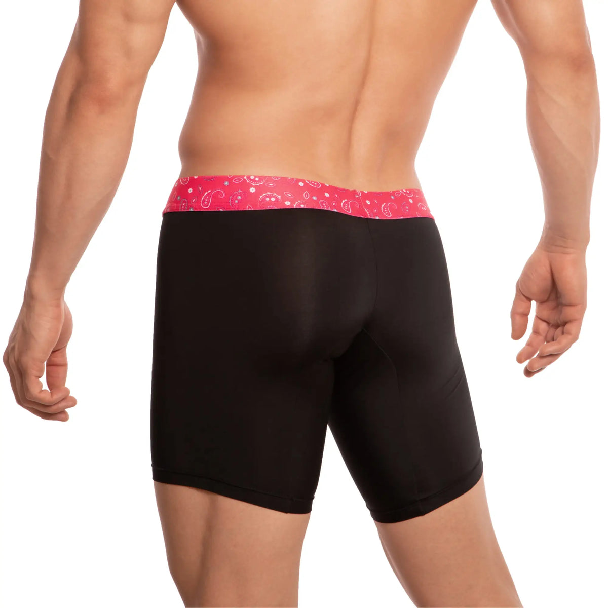 Black boxer briefs udg001 the pregame boxer with vibrant pink paisley waistband for comfortable everyday wear