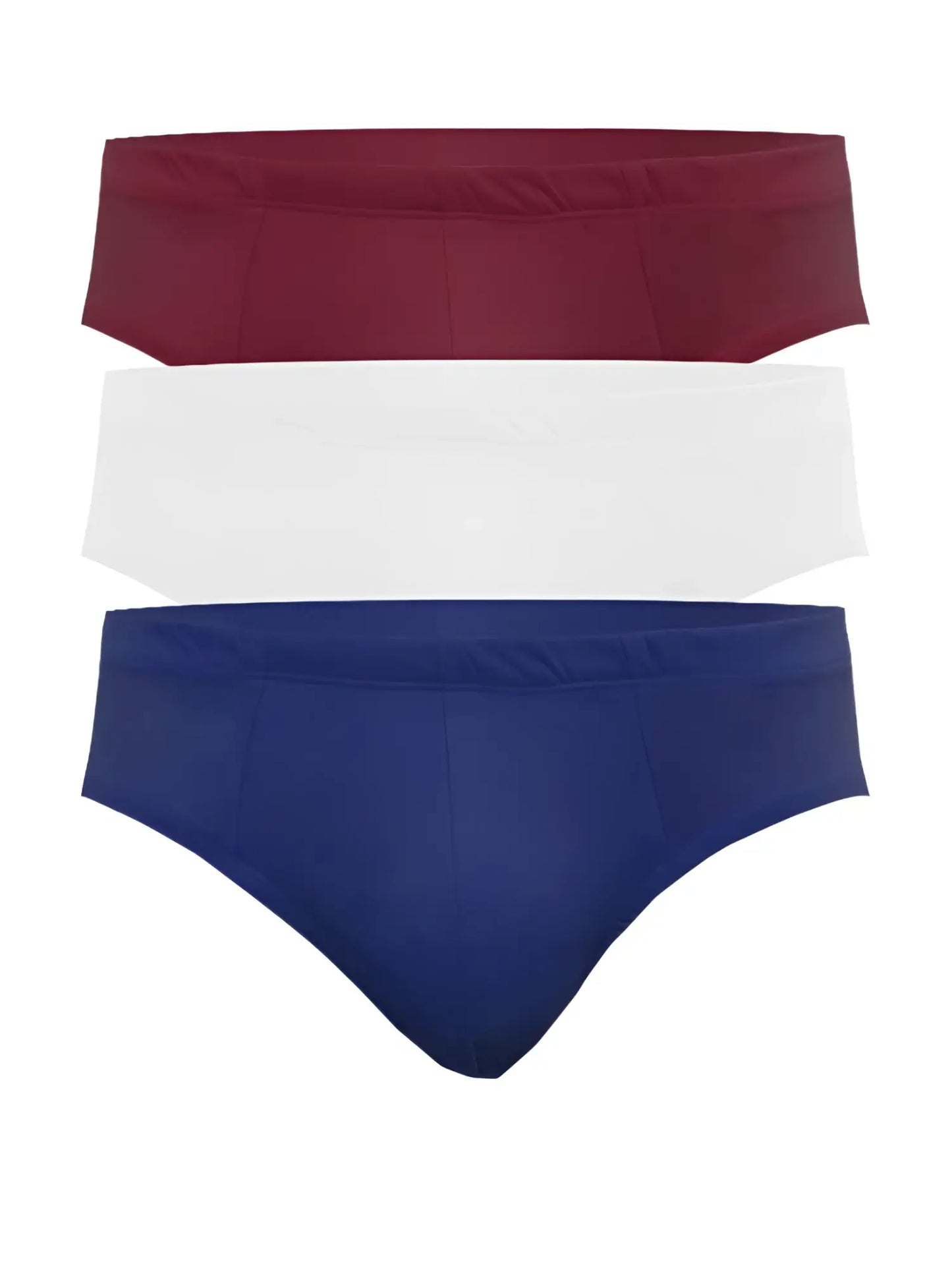 Ug contour basic brief 3 pack solid-colored briefs in burgundy white and navy blue for everyday comfort