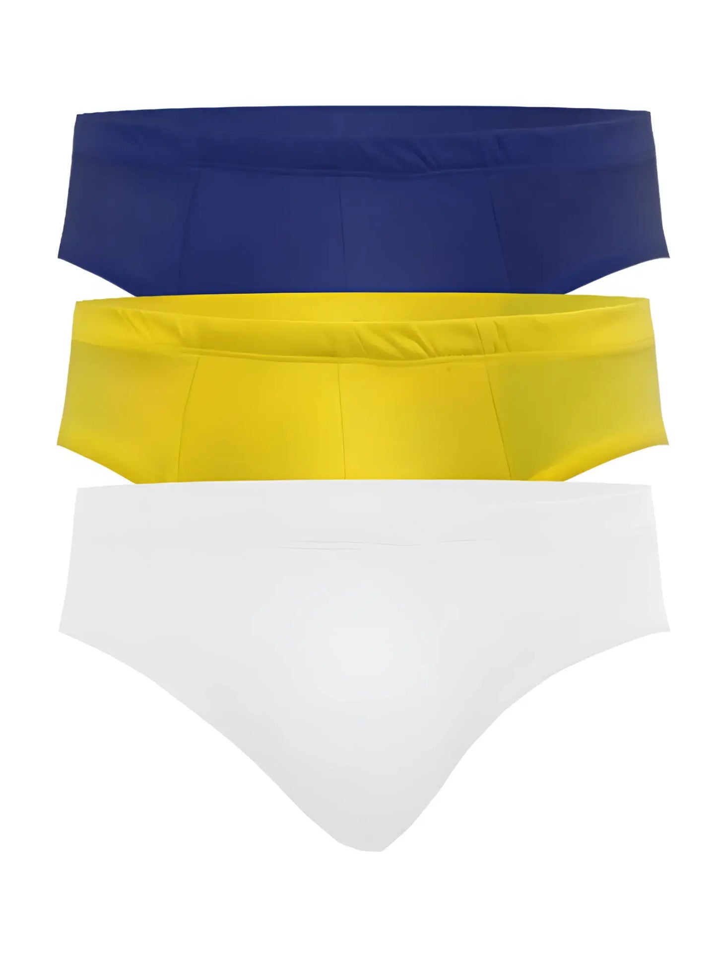Ug contour basic brief 3-pack featuring solid-colored navy yellow and white briefs designed for everyday comfort