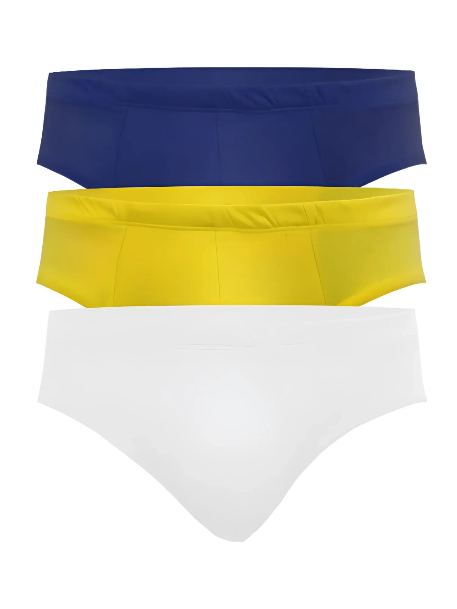 Ug contour basic brief 3-pack featuring solid-colored navy yellow and white briefs designed for everyday comfort