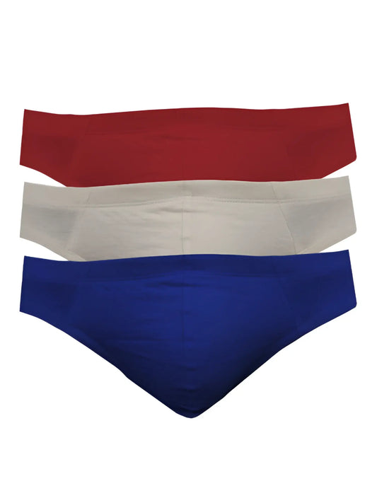 Ug contour french brief 3-pack featuring solid red white and blue colors with a comfortable contour fit