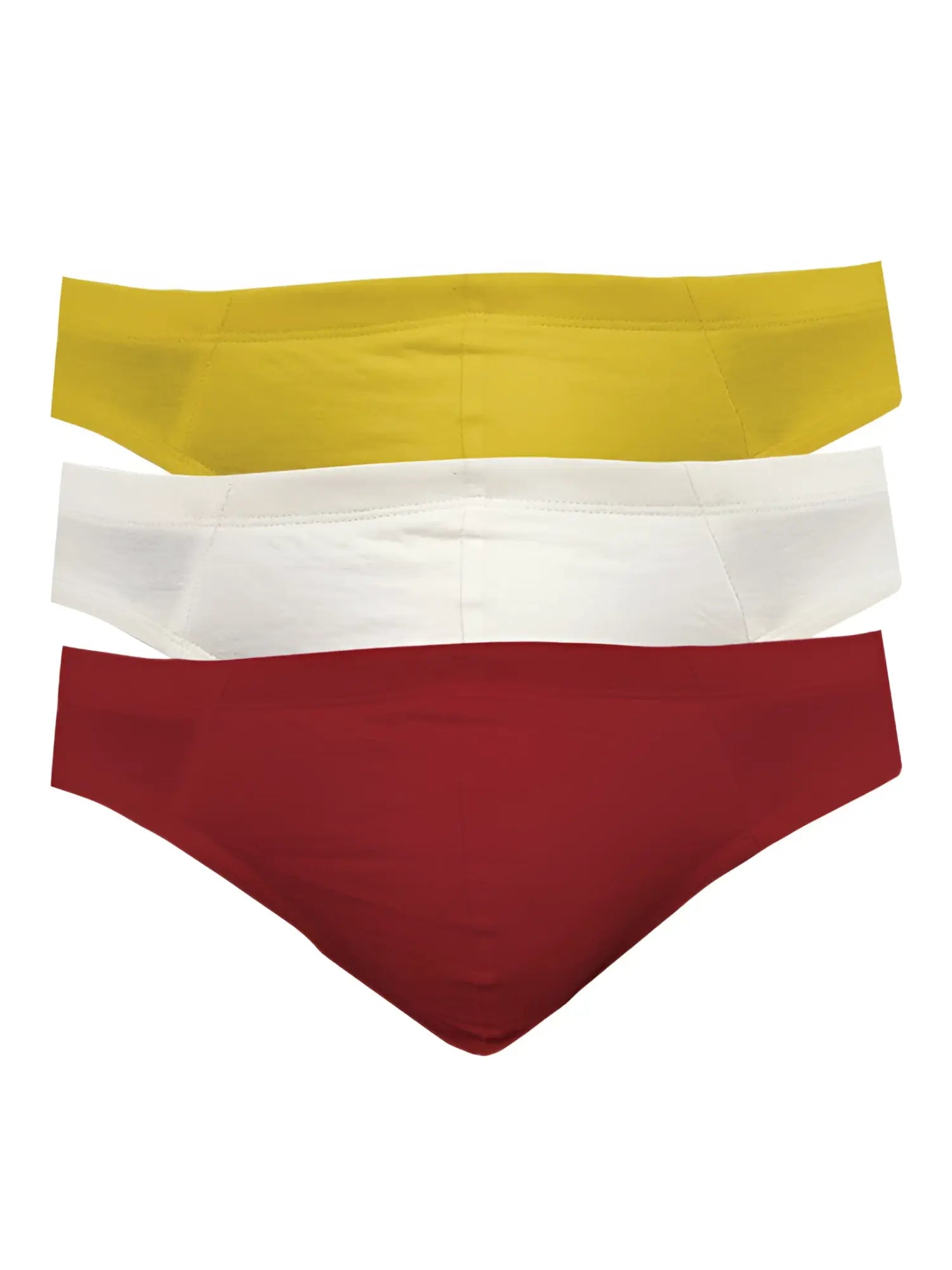 Set of three UG Contour French brief solid-colored underwear in yellow white and red for comfortable daily wear