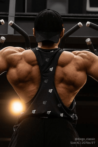 Jed North Men's Graphic Muscle Stringer - Black JN Logo