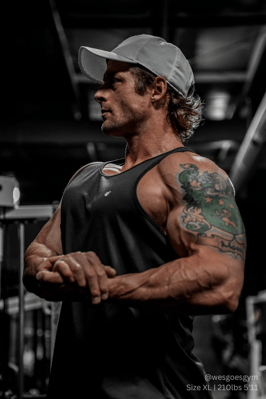 Jed North Men's Fast-Dry Bodybuilding Workout Stringer - Black