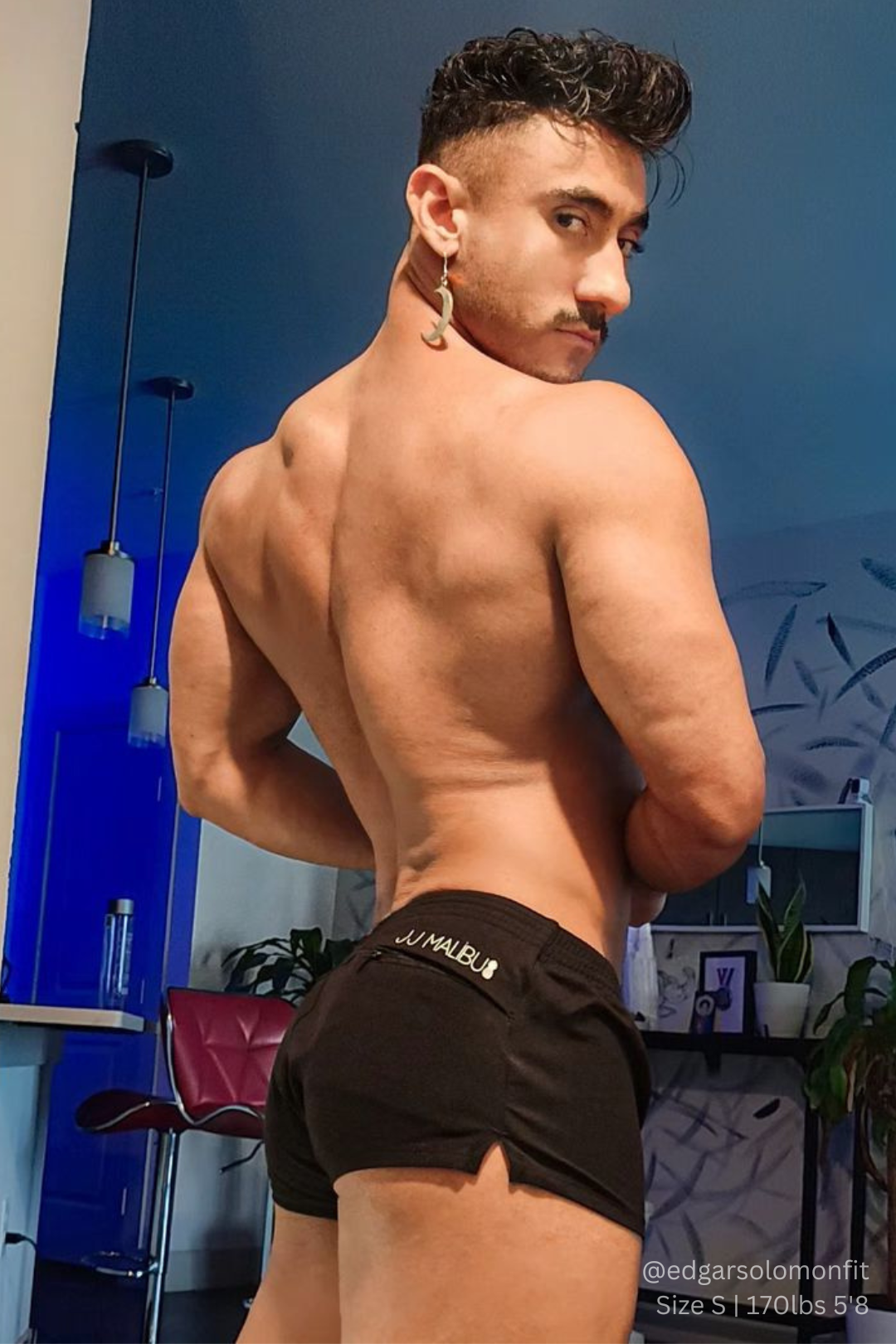 JJ Malibu Men's Stretch-It 2" Short Shorts - Midnight Black