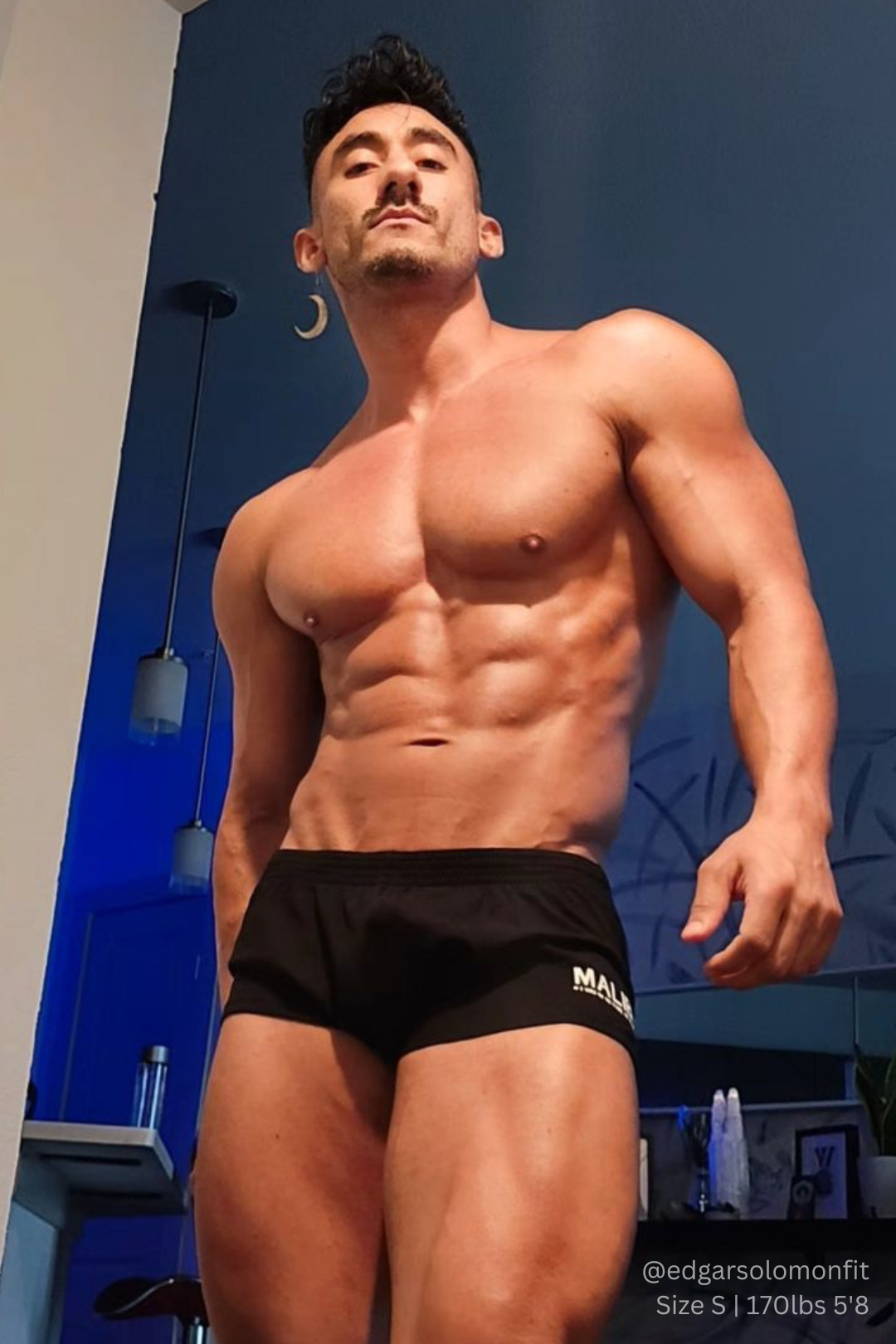JJ Malibu Men's Stretch-It 2" Short Shorts - Midnight Black