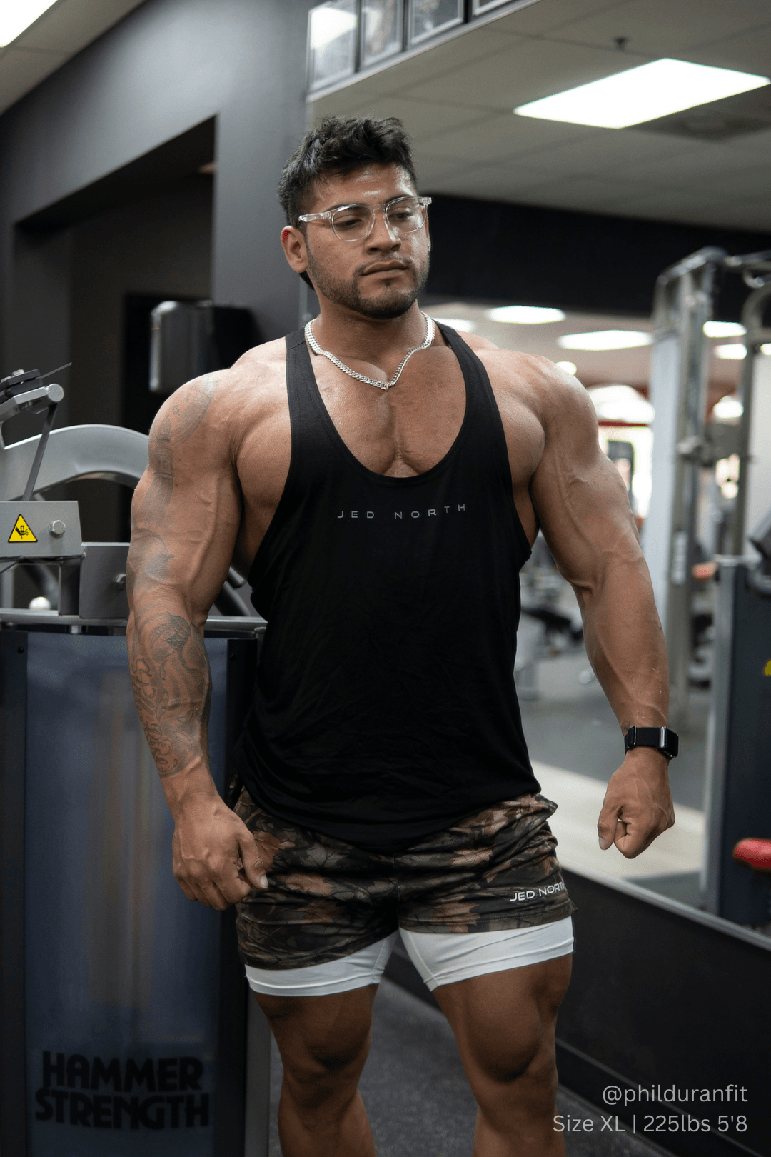 Jed North Men's Classic Bodybuilding Racerback Stringer - Premium Black
