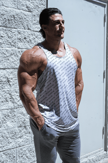Jed North Men's Graphic Muscle Stringer - Gray JN Logo