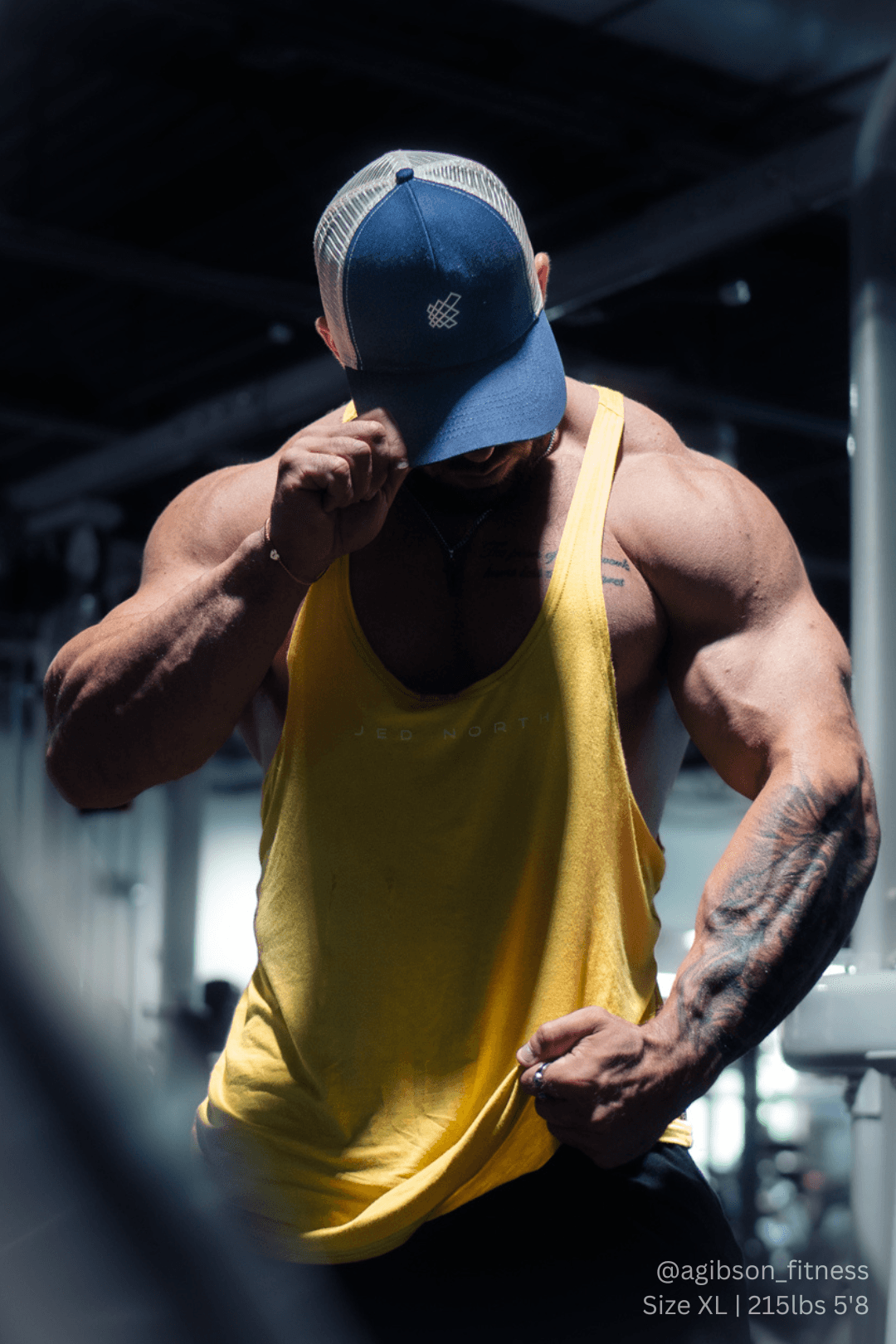 Jed North Men's Classic Bodybuilding Racerback Stringer - Mustard Yellow