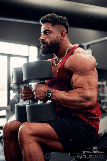Jed North Men's Fast-Dry Bodybuilding Workout Stringer - Maroon