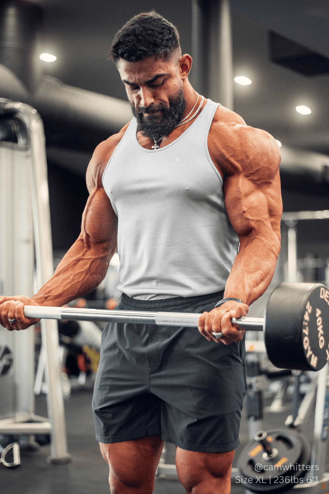 Jed North Men's Fast-Dry Bodybuilding Workout Stringer - Silver
