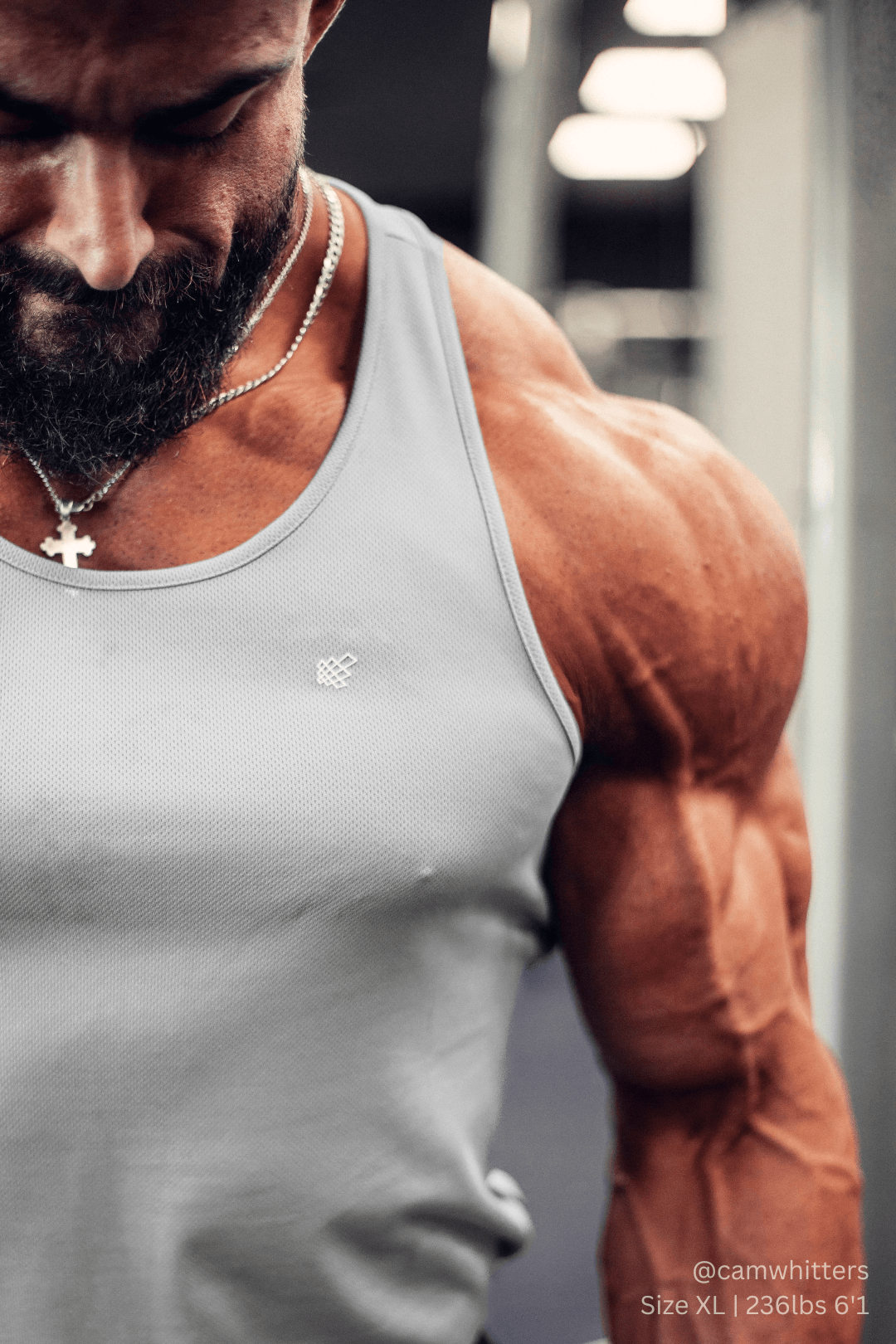 Jed North Men's Fast-Dry Bodybuilding Workout Stringer - Silver