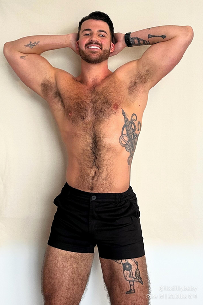 JJ Malibu Men's Muscle-fit Men's 4'' Stretchy Chino Shorts - Jet Black