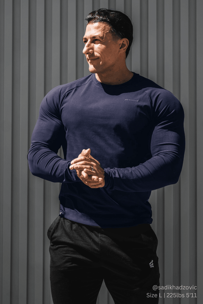 Jed North Men's Titan Muscle-Fit Long Sleeve T-Shirt - Navy