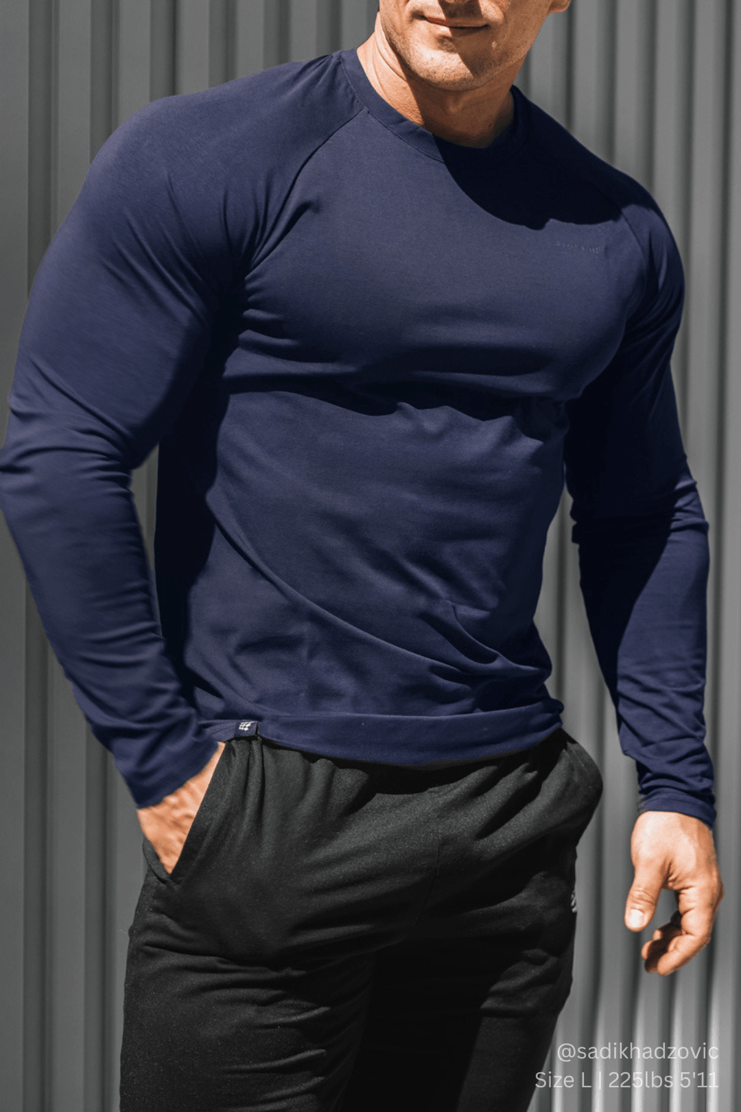 Jed North Men's Titan Muscle-Fit Long Sleeve T-Shirt - Navy