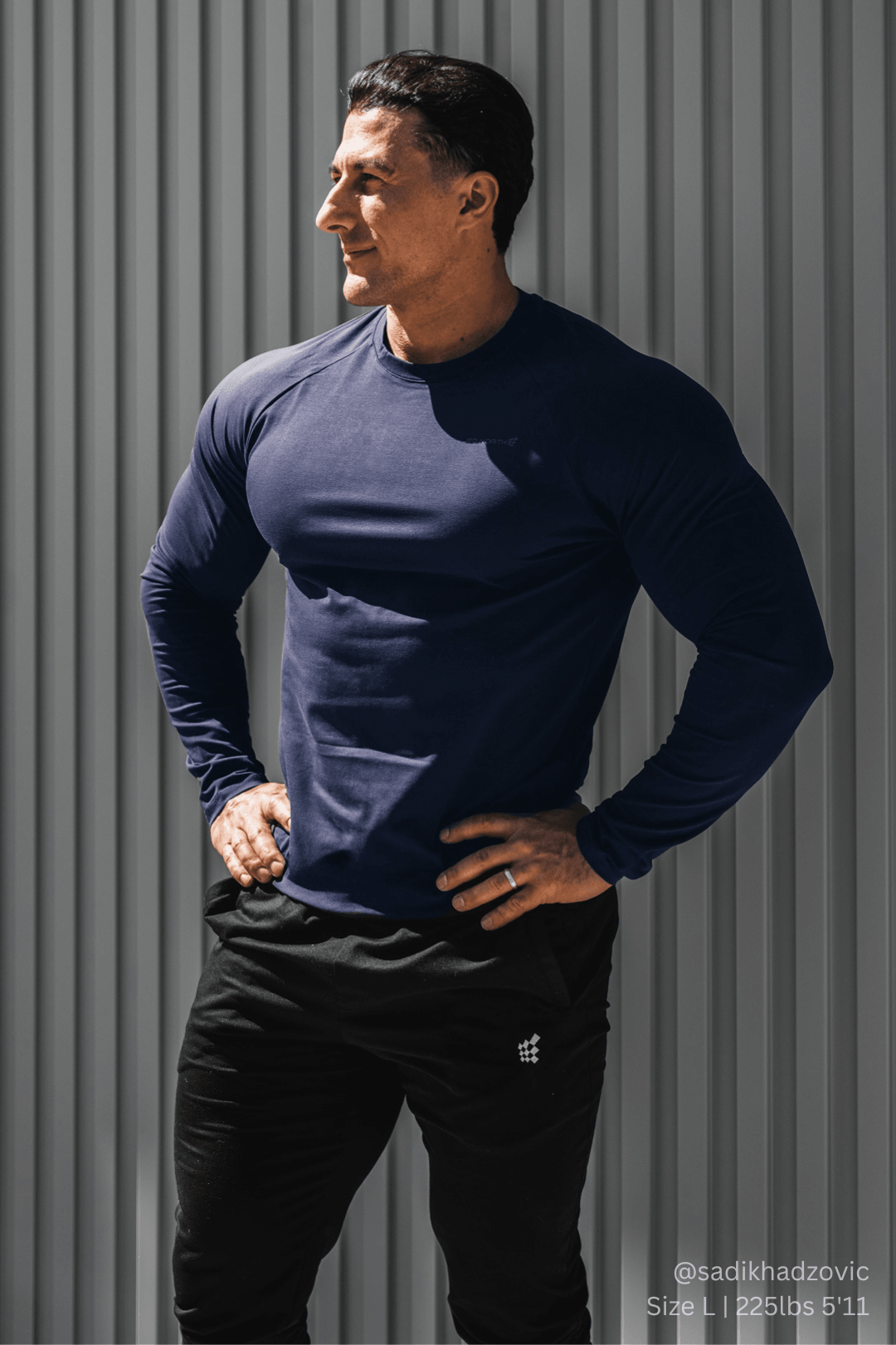 Jed North Men's Titan Muscle-Fit Long Sleeve T-Shirt - Navy