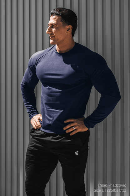 Jed North Men's Titan Muscle-Fit Long Sleeve T-Shirt - Navy