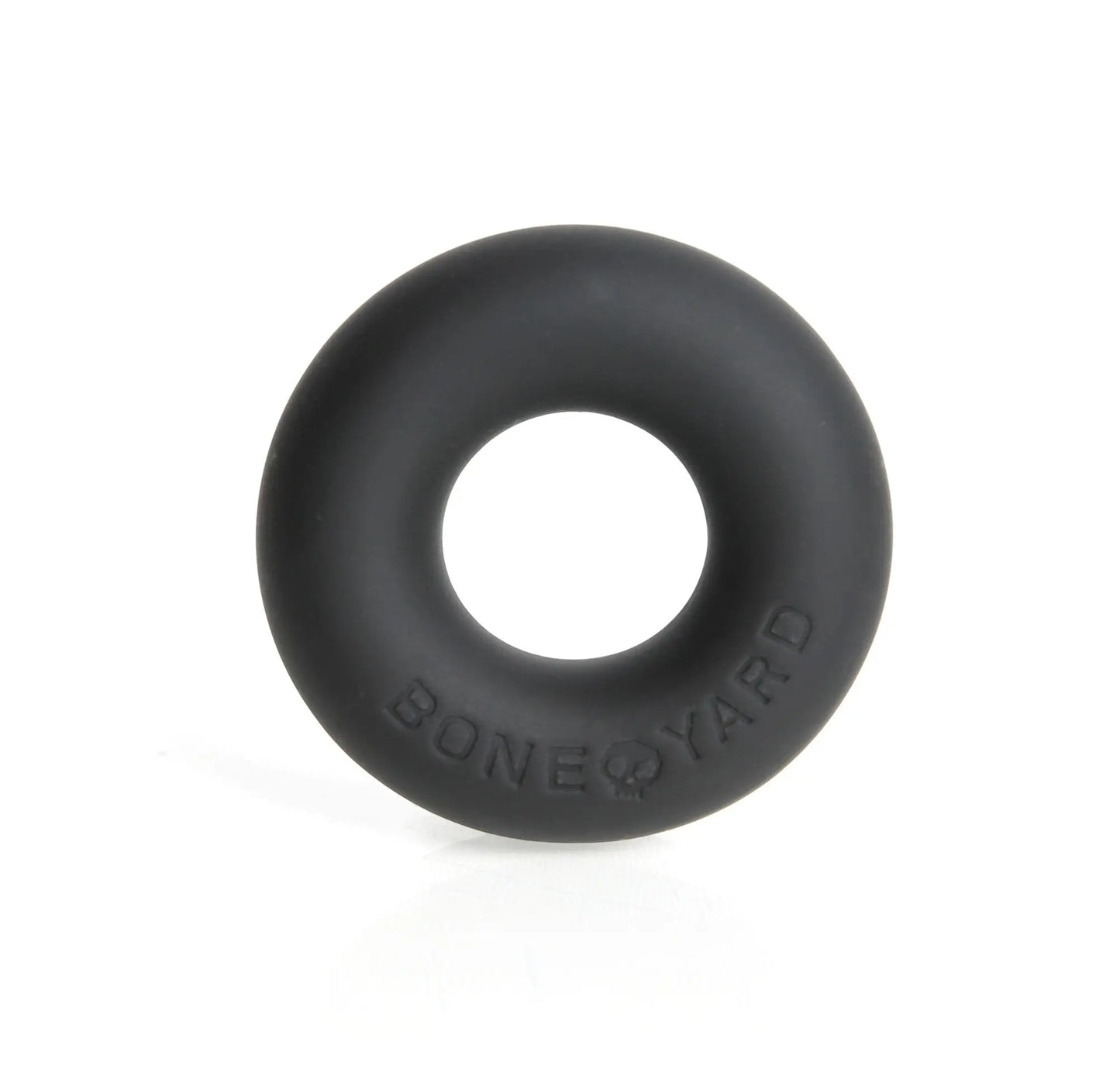 Black ultimate silicone ring made of flexible silicone with bone yard embossed on its surface