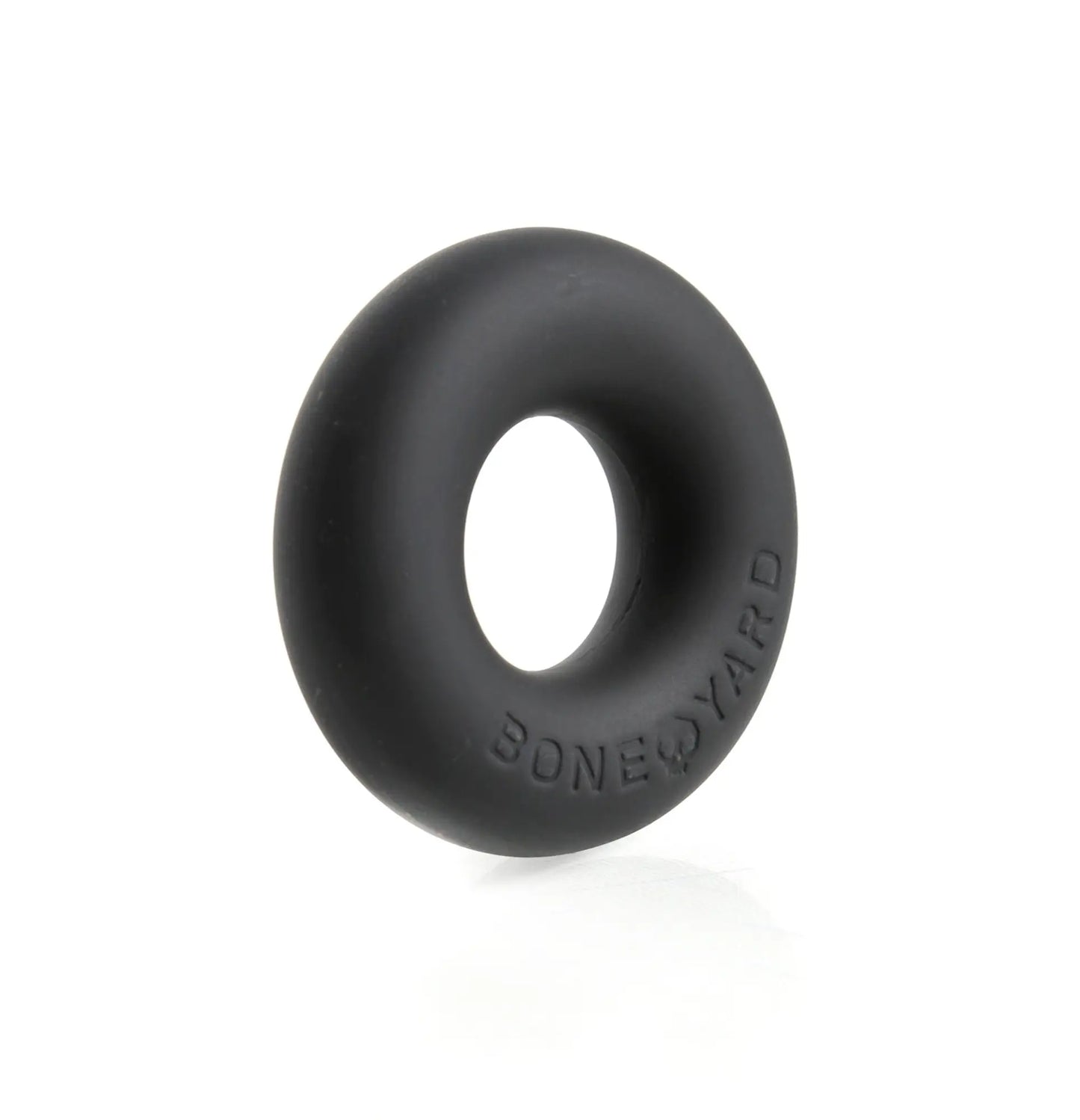 Black ultimate silicone ring with boneyard embossed on the side made of durable silicone material