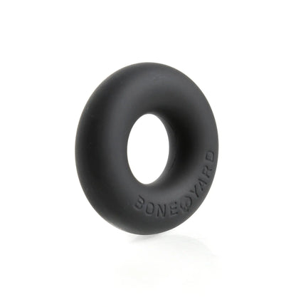Black ultimate silicone ring with boneyard embossed on the side made of durable silicone material