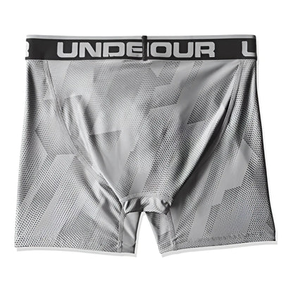 Gray under armour original 6in boxerjock boxer brief with geometric pattern and black waistband size small