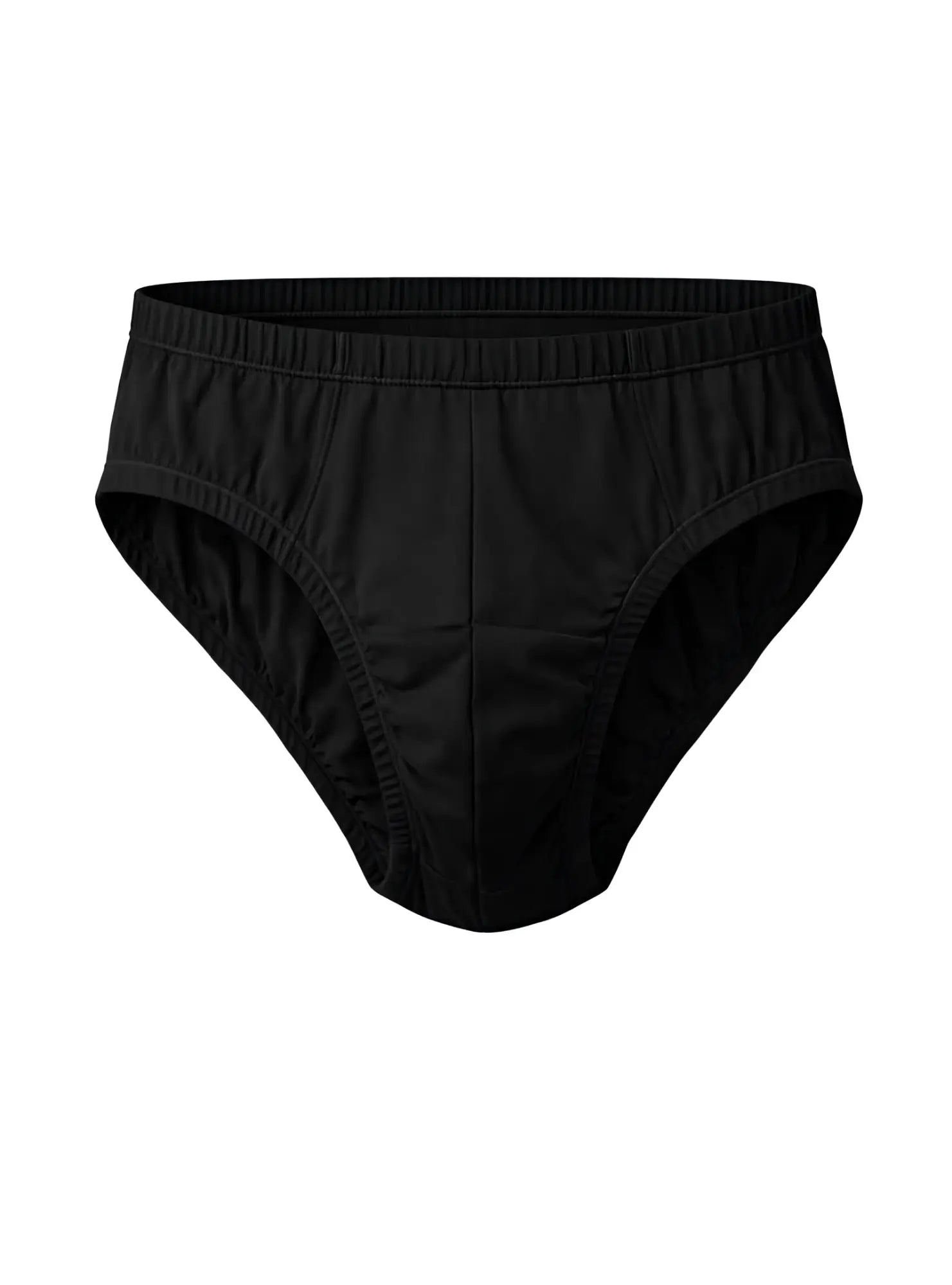 Black men’s briefs undergear contour basic brief with elastic waistband and smooth seamless design front view