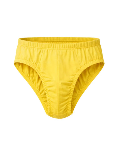 Bright yellow stretchy fabric briefs with a smooth seamless design from Undergear contour basic brief collection
