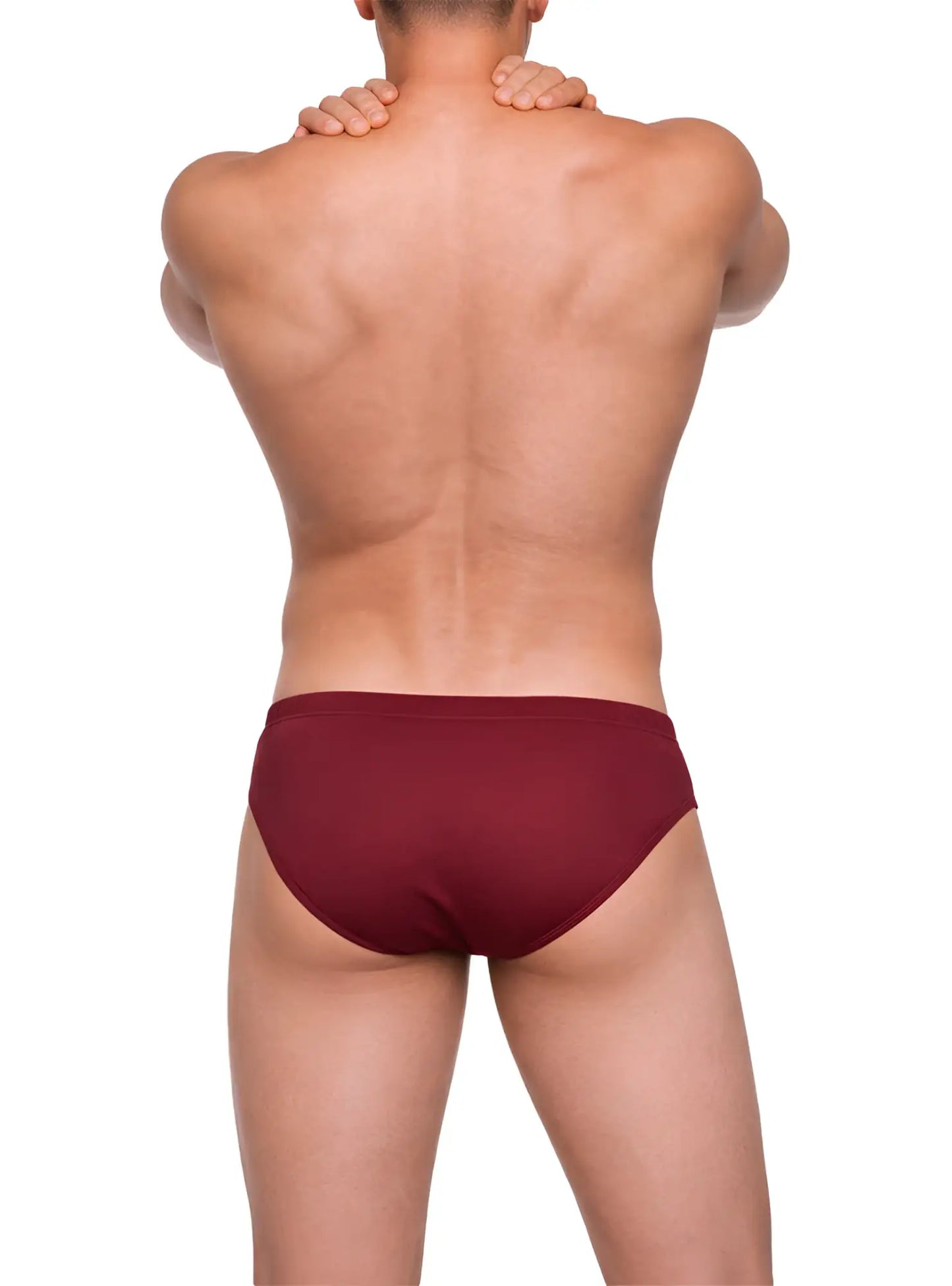 Undergear contour basic brief solid maroon color with sleek smooth fabric finish for comfortable everyday wear