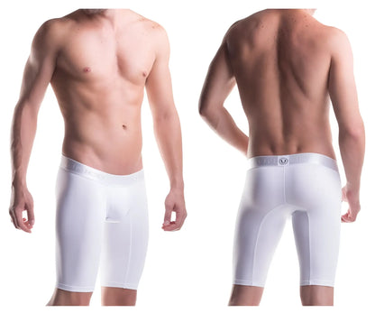 White unico boxer briefs in microfiber with a snug fit and subtle logo on the waistband in white color
