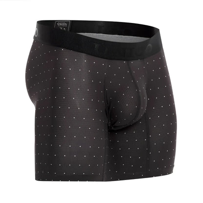 Black unico 22110100203 astros boxer briefs with subtle white dot pattern and reinforced mesh fabric