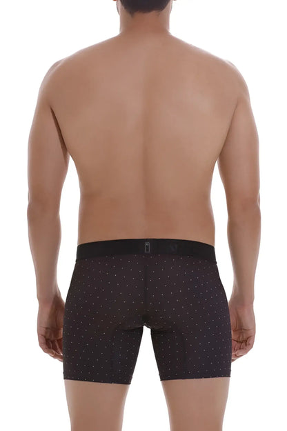 Black unico 22110100203 astros boxer briefs with subtle white dot pattern and matching elastic waistband