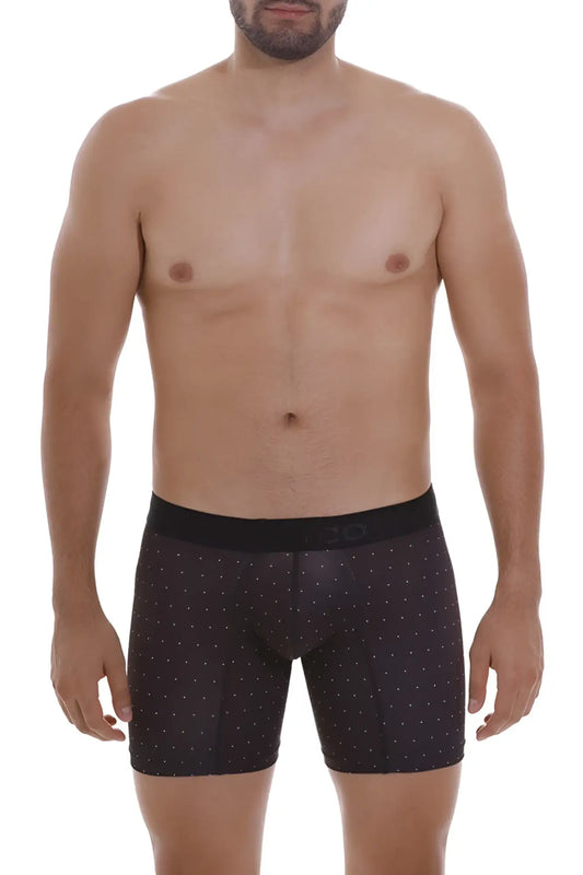 Black unico 22110100203 astros boxer briefs with white dot pattern and black waistband with 3d logo