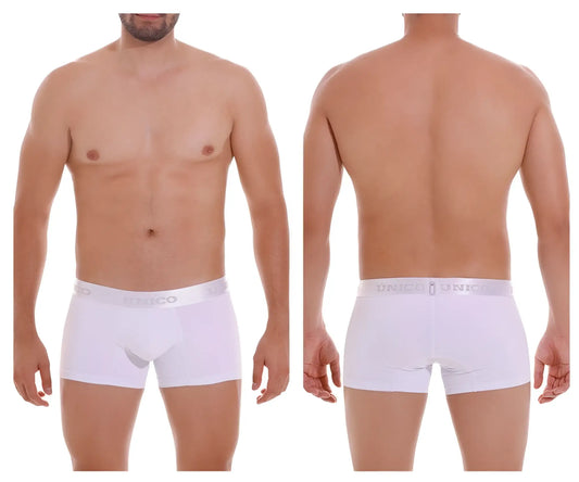 White unico 22120100101 cristalino a22 trunks with smooth seamless design and elastic waistband in white color