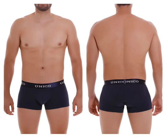 Navy blue unico 22120100102 profundo a22 trunks briefs with white logo band designed for comfortable wear