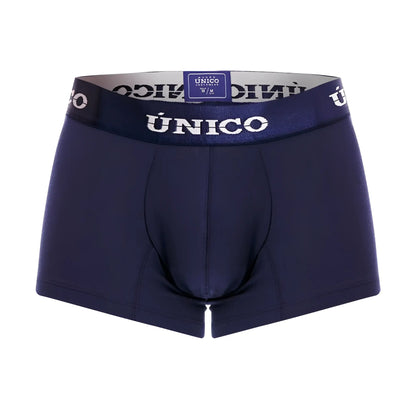 Navy blue unico 22120100102 profundo a22 men’s briefs with matching white logo elastic waistband in dark blue color