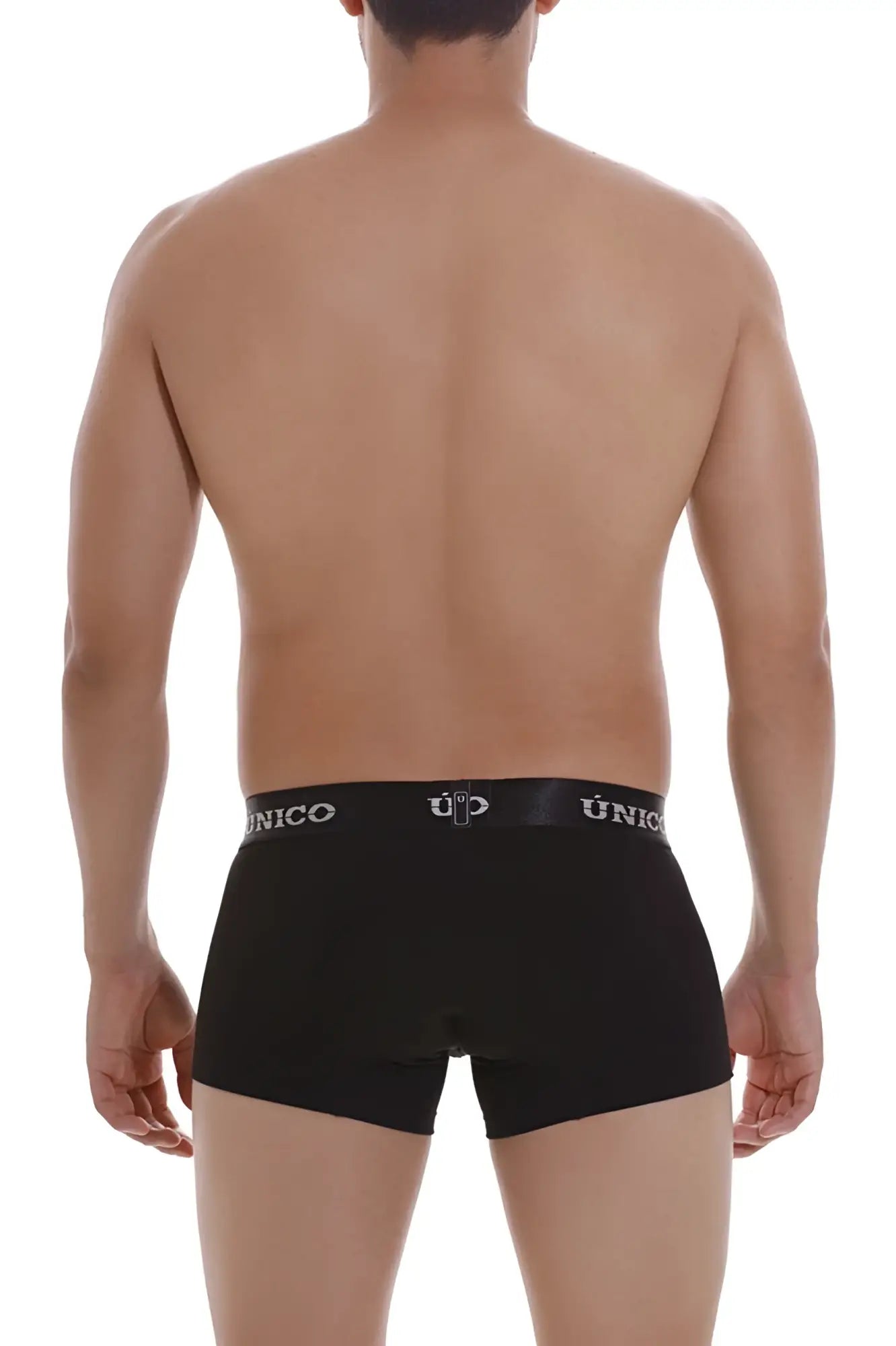 Black unico 22120100103 intenso a22 trunks boxer briefs with white logo band made of soft breathable fabric